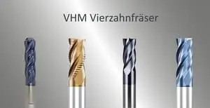 Vierzahnfräser aus feinstem VHM mit verschienden Ausführungen